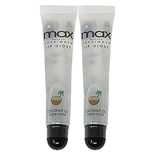 Cherimoya 2-Pack Lip Gloss with Coconut Oil - Clear Shine Makeup