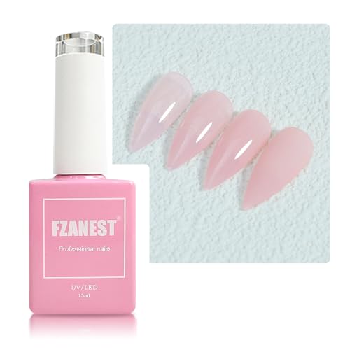 FZANEST Sheer Pink Gel Nail Polish, Light Base Color Polish #303