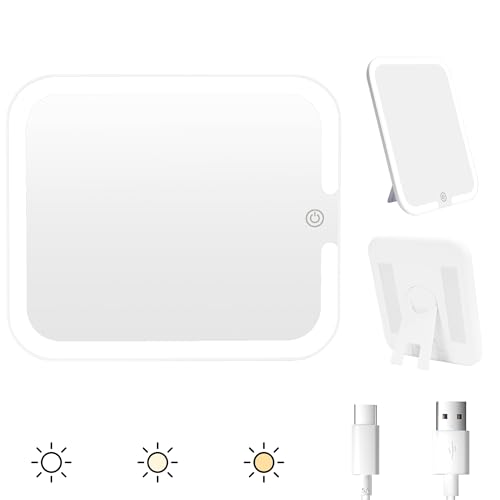 Relavel LED Makeup Mirror Replacement for Cosmetic Bags, 3-Color Light