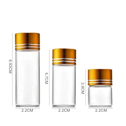 30 Pack Clear Glass Sample Jars with Aluminum Screw Caps - 5/10/15ml for Essential Oils, Spices, Wedding Favors, Message Bottles