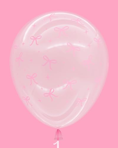 xo, Fetti 24pk Pink Bow Latex Balloons - 12" Party Decor