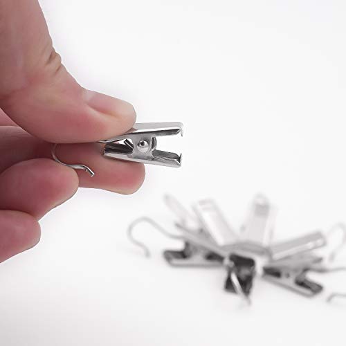KINJOEK 120 PCS Heavy-Duty Metal Curtain Hooks Clips - Rustproof & Strong