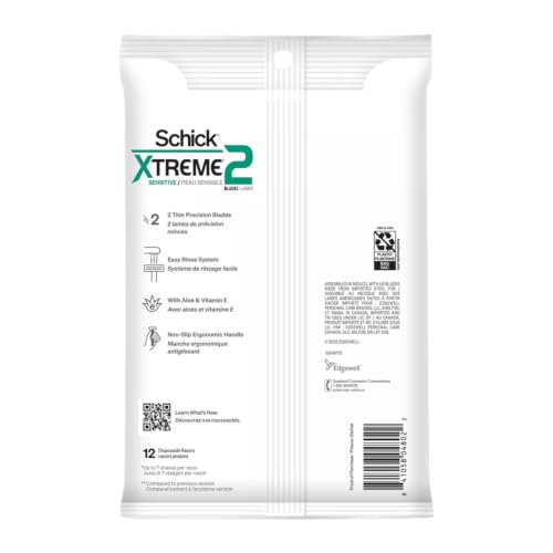 Schick Slim Twin ST 2 Disposable Razors for Men Sensitive Skin - 12 Count (Variation 1)