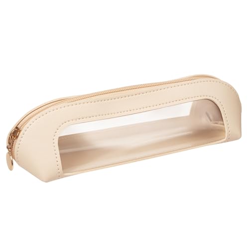 Compact Double-Sided Clear Makeup Bag - Waterproof PU Leather