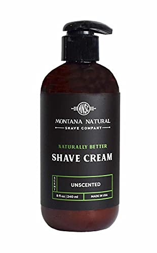 Unscented Natural Shaving Cream for Sensitive Skin - Hypoallergenic & Handcrafted in USA