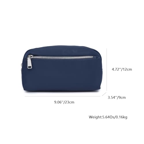 YONBEN Nylon Cosmetic Bag - Large Capacity Toiletry Organizer in Navy Blue