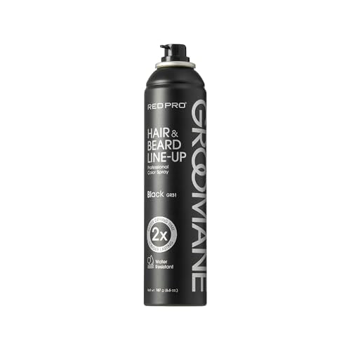 RED Pro GROOMANE Temporary Hair & Beard Color Spray - Black, 6.6oz
