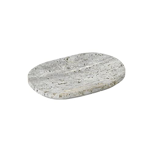 Grey Travertine Soap Dish - Elegant Bathroom Accessory