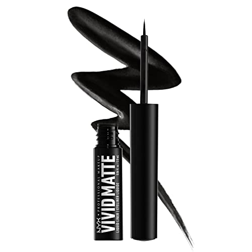 NYX Vivid Matte Liquid Liner Black 0.06oz - Smear-Resistant Precise Tip