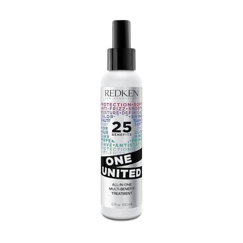 Redken One United All-In-One Leave In Conditioner - Multi-Benefit Leave In Treatment For All Hair Types, Heat Protectant and Detangler Spray, Paraben-Free