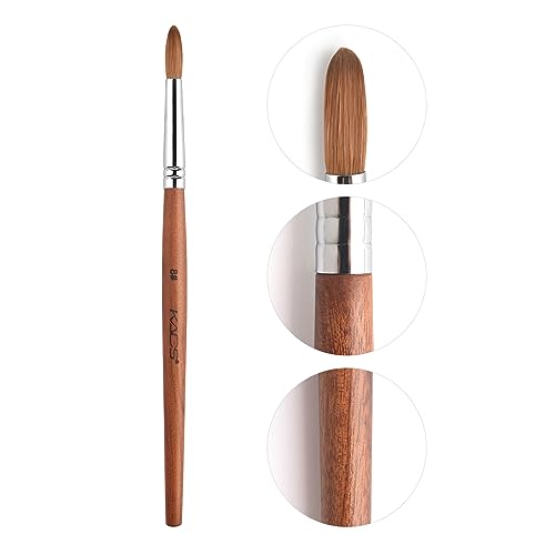 KADS 8# Kolinsky Acrylic Nail Brush - Oval Crimped RedWood Handle