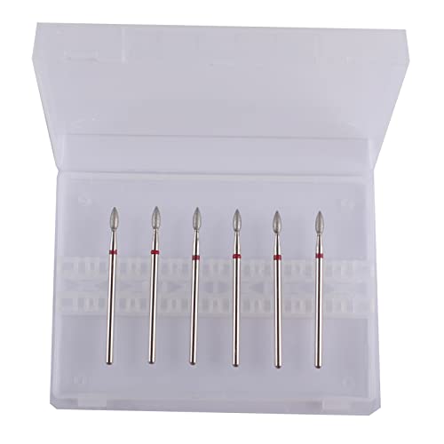 MZCMSL 6pcs Flame Diamond Cuticle Clean Bits for Dry Manicure, Pro Drill Bits