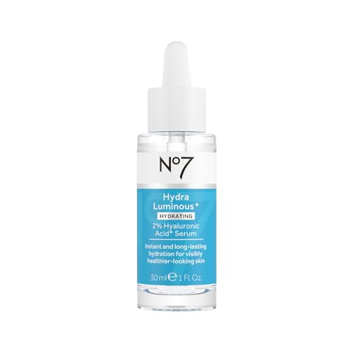 No7 HydraLuminous+ Hyaluronic Acid Serum 1 Fl Oz - Deep Hydration & Skin Barrier Support