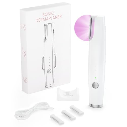 Sonic Dermaplane Razor for Women - Rechargeable Hair Removal Tool with LED Light