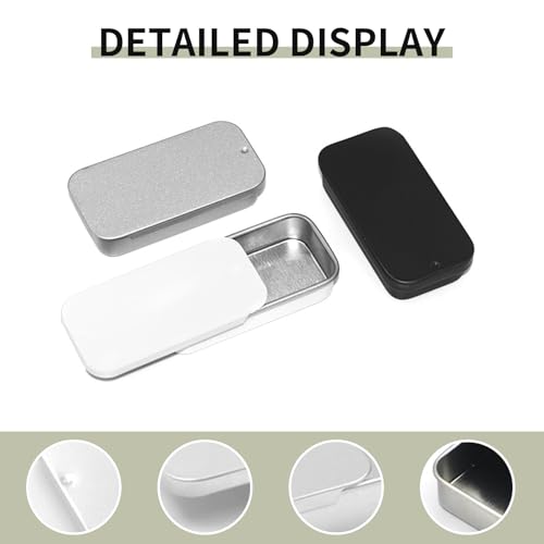 SKYPIA Lip Balm Tins - 0.25oz Silver Slide Top Containers (3 Pack)