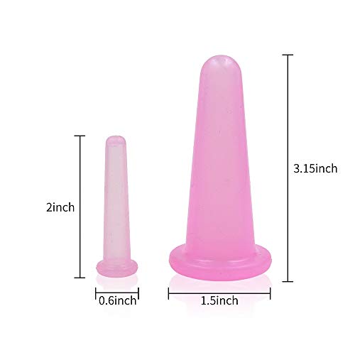KRISMYA 4-Piece Facial Cupping Set - Natural Silicone Massage Cups