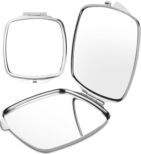 Stainless Steel Pocket Mirror - Portable Travel Compact with Snap Closure