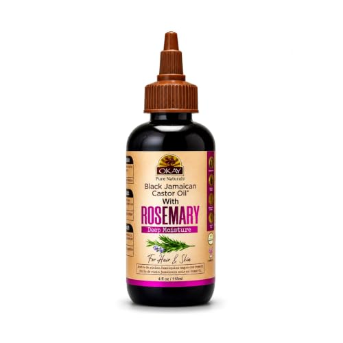 OKAY Black Jamaican Castor Oil with Rosemary - 4 oz Natural Hair & Skin Treatment