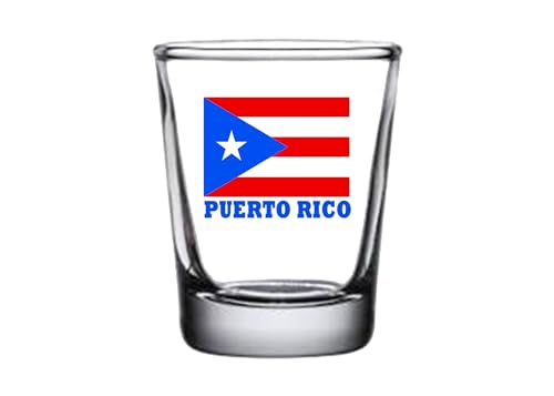 Puerto Rico Flag Shot Glass - 1.5 oz Heavy Base Gift