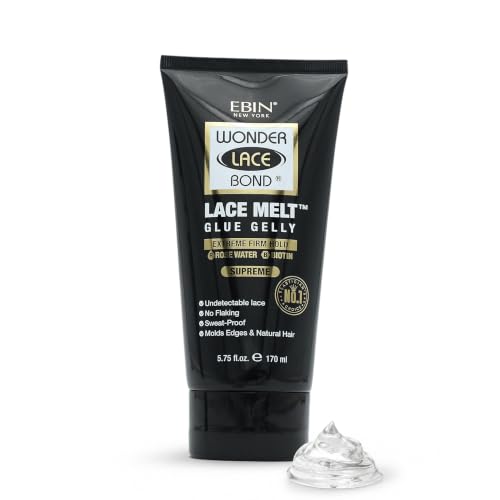 EBIN NEW YORK Wonder Lace Melt Glue Gelly 5.75 fl oz - Strong Hold Wig Adhesive, Fast Drying, Invisible Finish