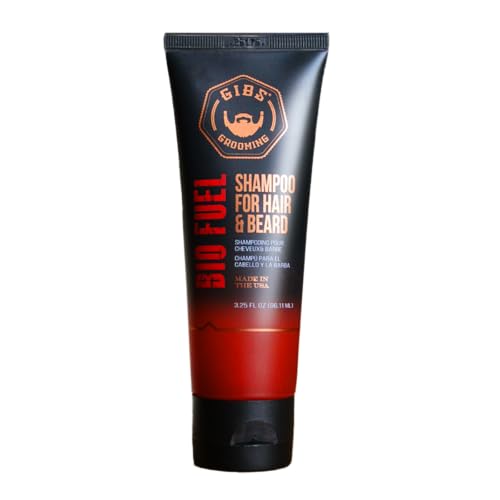 GIBS Bio Fuel Shampoo for Hair & Beard - Moisturizing Travel Size 3.25oz