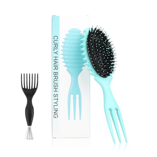 JCWish Curl Defining Brush & Styling Comb for Frizz-Free Curly Hair
