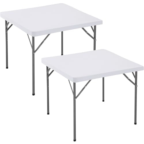 White Spandex Fitted Table Covers - 2 Pack for 34x34 Inch Tables