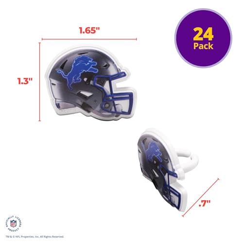 NFL Detroit Lions Cupcake Toppers - 24 Helmet Rings, Food Safe
