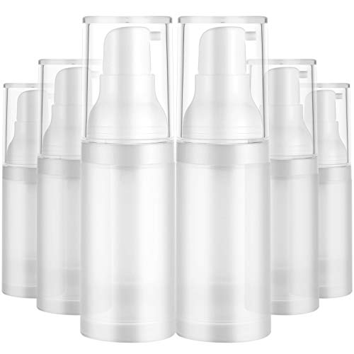 6-Pack 20ml Airless Travel Pump Bottles - Refillable & Leak-Proof