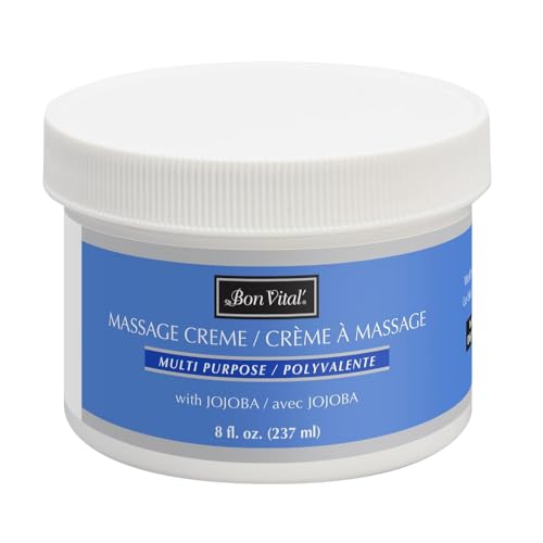 Bon Vital' Multi-Purpose Massage Creme 8oz with Aloe Vera - Professional Body Massage Cream