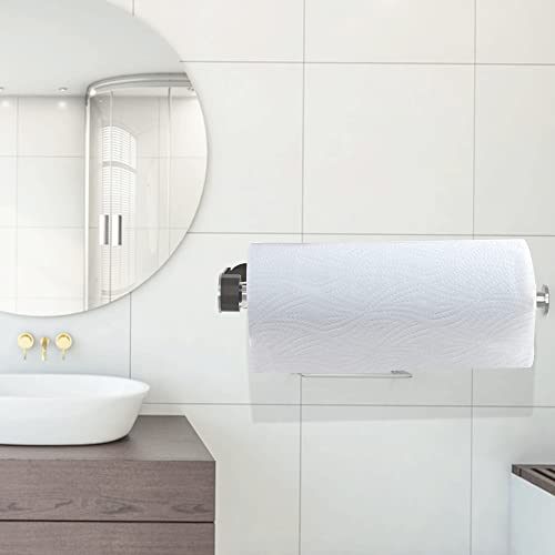 Self-Adhesive Under Cabinet Paper Towel Holder - Brushed Nickel Stainless Steel