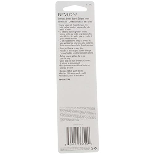 Revlon Nail File Sets - Dual-Sided Emory Boards, 10 Pack, Salon Quality