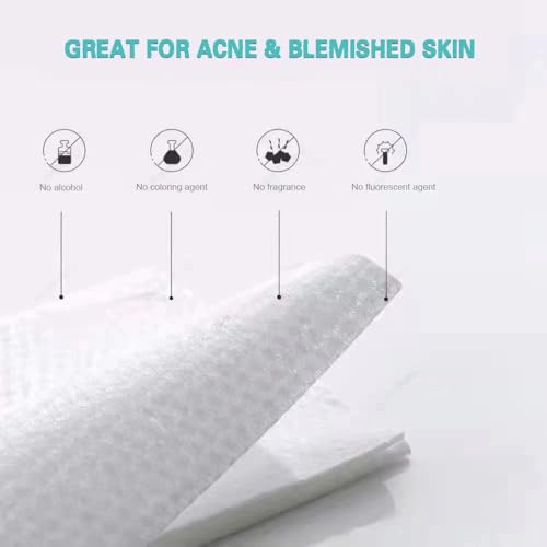 MSOEUESO Disposable Cotton Facial Wipes 100 Count Sensitive Skin Face Towels