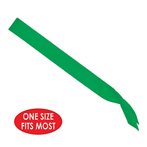 Beistle Green Satin Sash - 33" Elegant Party Accessory