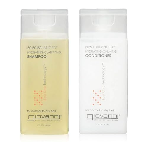 GIOVANNI Eco Chic 50:50 Travel Size Hydrating Shampoo & Conditioner Set (2 Fl Oz x 2)