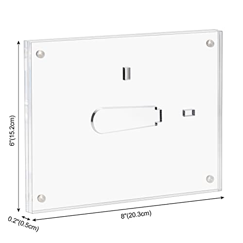 CECOLIC 6x8 Clear Acrylic Magnetic Photo Frame - Double-Sided Display