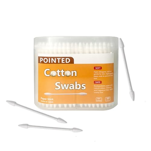 NGQIOHUA Double Pointed Cotton Buds - 300pcs Precision Swabs