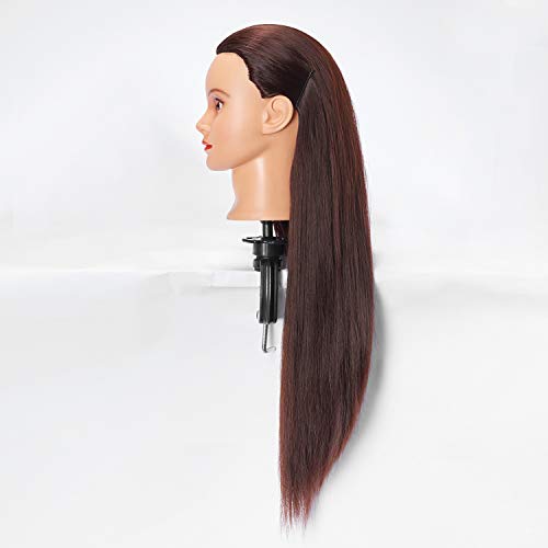 Hairlink 28-Inch Synthetic Hair Mannequin Head with Table Clamp Stand