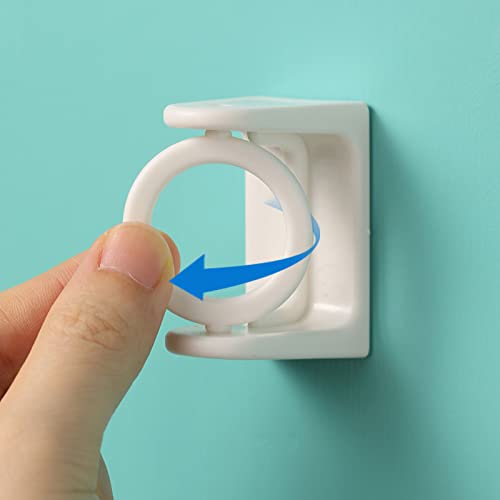 4-Pack White Curtain Rod Holders with Swivel Ring - Easy Install
