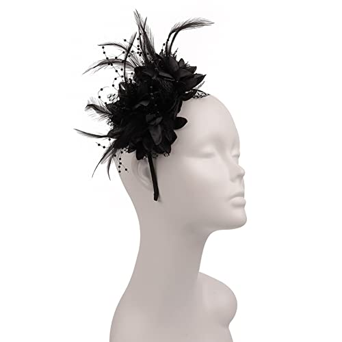1920s Feather Flapper Headband - Vintage Gatsby Hair Accessory