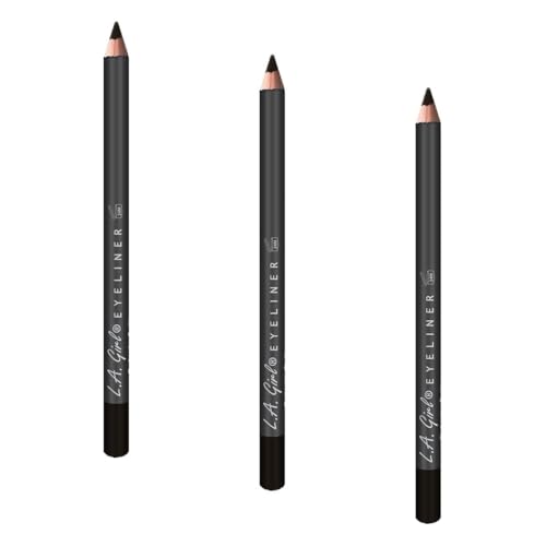 L.A. Girl Eyeliner Pencil - Brown Black, Long-Lasting Waterproof (Pack of 3)