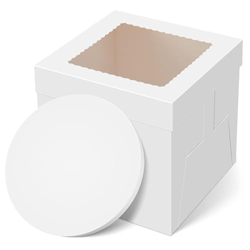 Kootek 10-Inch Cake Box with Board & Window - Ideal for Parties