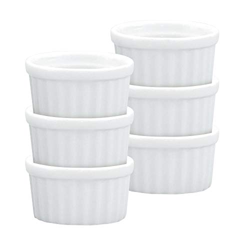 HIC Kitchen Mini Butter Crock Ramekin Set - Fine Porcelain, 1-Ounce