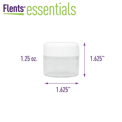 Flents Travel Cosmetic Jars, 6-Pack Refillable Containers, TSA Approved, Clear for Easy Labeling, 1.25 oz