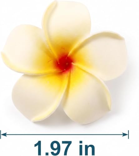 Multicolor Hawaii Plumeria Flower Hair Clips - Set of 10, Beach Party & Wedding Accessories