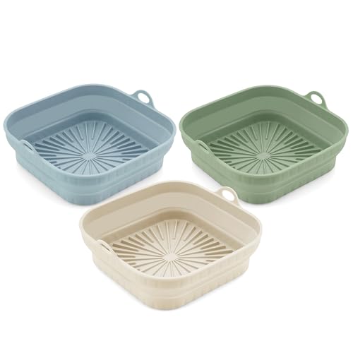 Reusable Silicone Air Fryer Liners – 8 Inch Square, Non-Stick & Heat Resistant