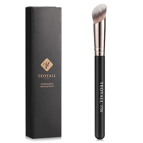 TEOYALL 270S Under Eye Concealer Brush - Angled Blending Brush for Contour & Coverage
