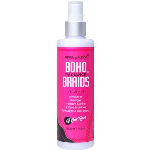 Nicole & Alyssa Leave-In Conditioner Spray for Boho & Crochet Styles, Lightweight Moisturizing Detangler, Curl-Friendly Formula, Frizz Control & Shine, No Rinse, for Human & Synthetic Hair