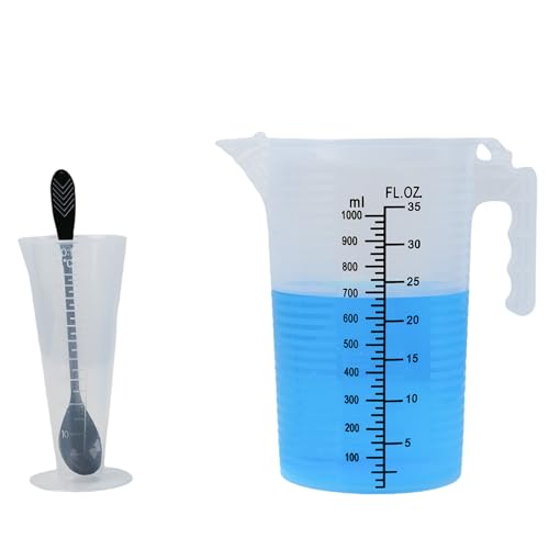 35oz Measuring Cups - BPA-Free Plastic for Kitchen & Garden