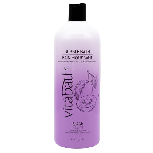 Vitabath Black Plum Bubble Bath | Moisturizing Foam Soak for All Skin Types 33.8 fl oz